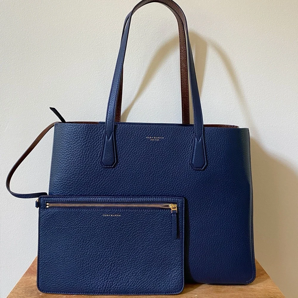TORY BURCH Phoebe Tote Bag in Royal Navy / Buffalo